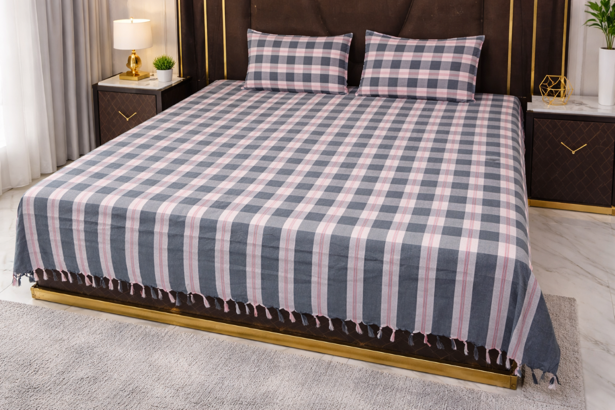 
                  
                    Dhaga Vishwas Ka Handloom Double Bed Sheet with Pillow Covers
                  
                