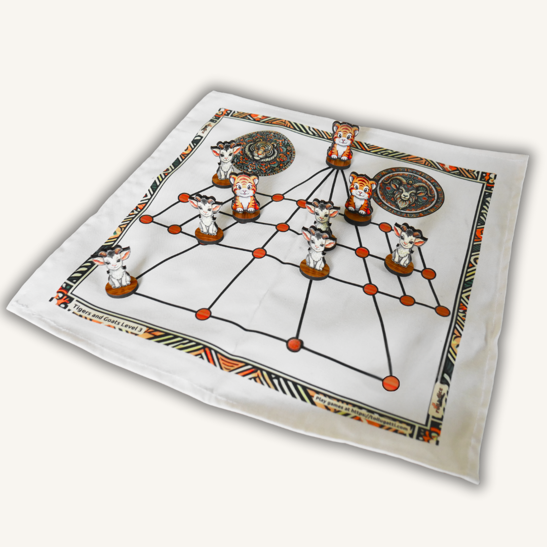 
                  
                    Classic Aadu Huli Level 3 Board Game | Game of Goats and Tigers | Aadu Puli Aattam (Tamil), Meka Puli Aata (Telugu), Aadu Huli Aata (Kannada) | Includes How-to-Play Instructions
                  
                