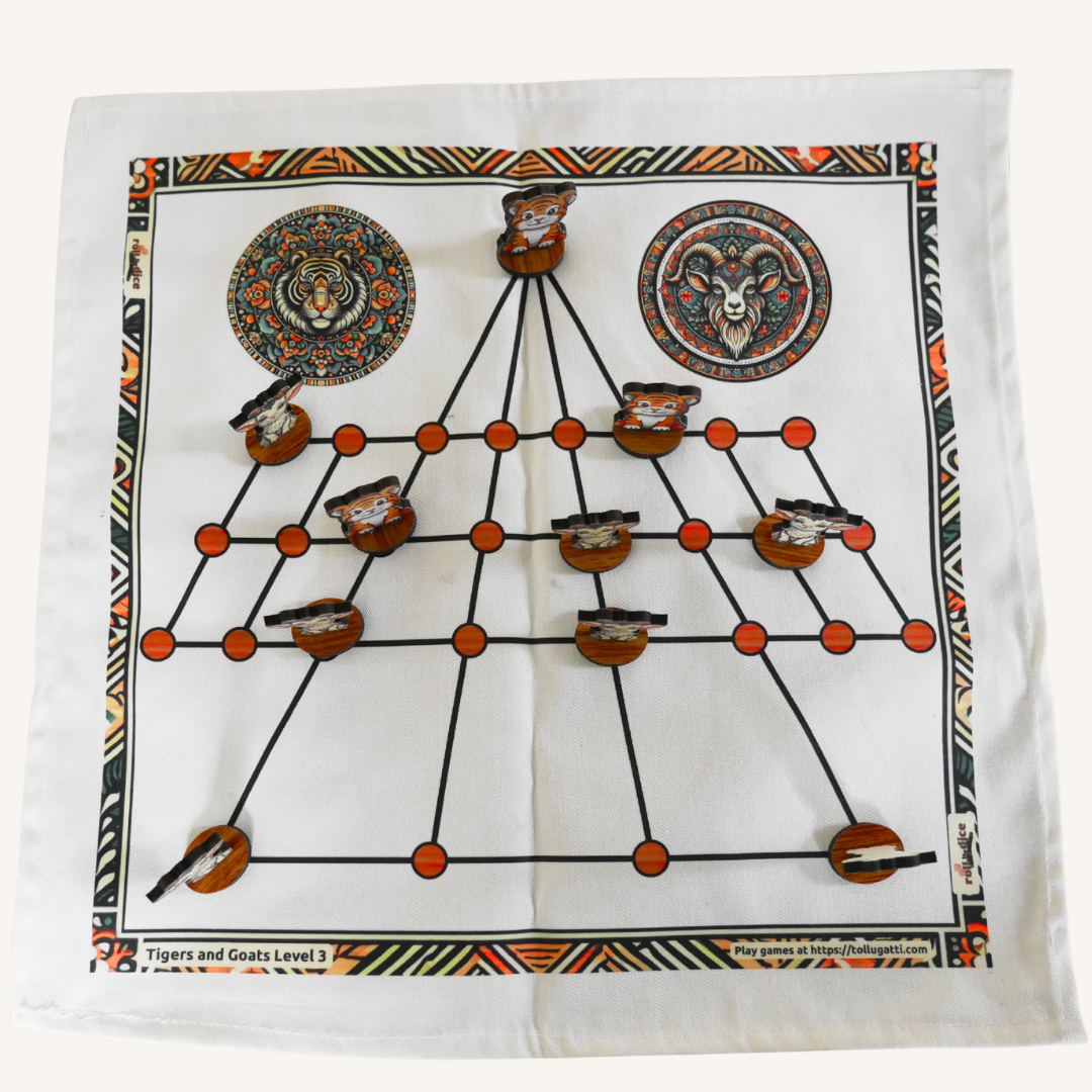 
                  
                    Classic Aadu Huli Level 3 Board Game | Game of Goats and Tigers | Aadu Puli Aattam (Tamil), Meka Puli Aata (Telugu), Aadu Huli Aata (Kannada) | Includes How-to-Play Instructions
                  
                