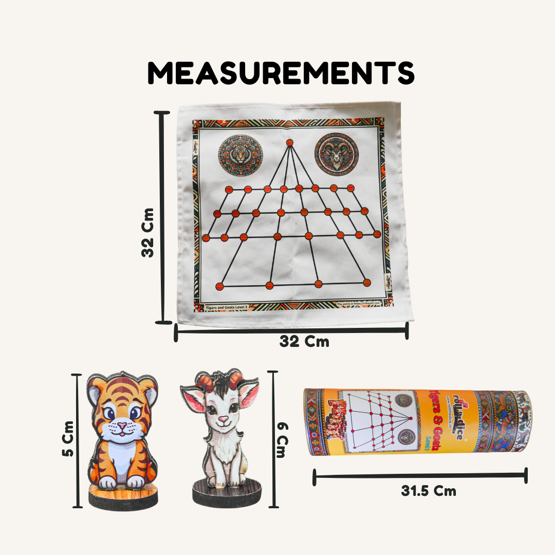 
                  
                    Classic Aadu Huli Level 3 Board Game | Game of Goats and Tigers | Aadu Puli Aattam (Tamil), Meka Puli Aata (Telugu), Aadu Huli Aata (Kannada) | Includes How-to-Play Instructions
                  
                