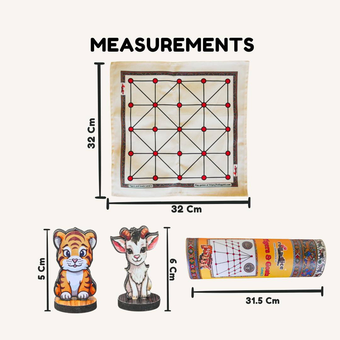 
                  
                    Aadu Huli Level 4 Board Game | Game of Goats and Tigers | Aadu Puli Aatam (Tamil), Meka Puli Aata (Telugu), Aadu Huli Aata (Kannada) | Includes How-to-Play Instructions
                  
                