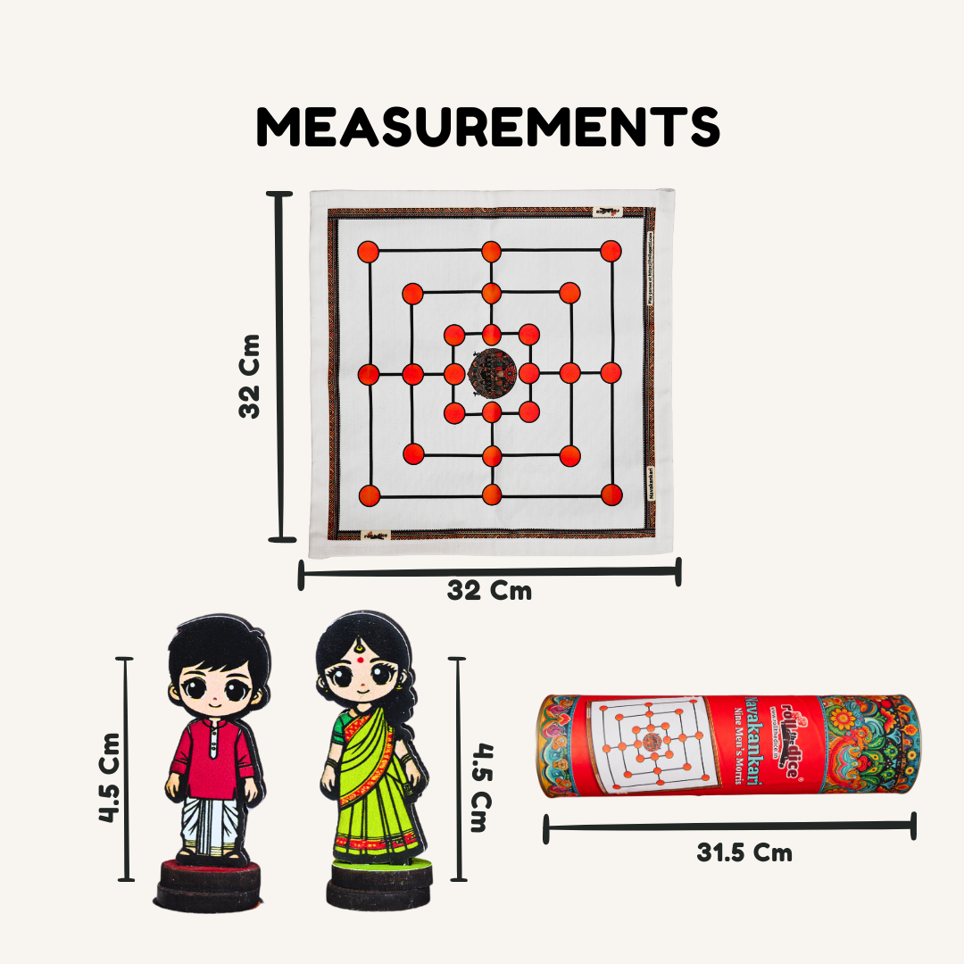 
                  
                    Navakankari Traditional Indian Board Game – 9 Men’s Morris (Daadi Game) for Kids and Adults, Strategy & Skill Family Game, Includes How-to-Play Instructions
                  
                