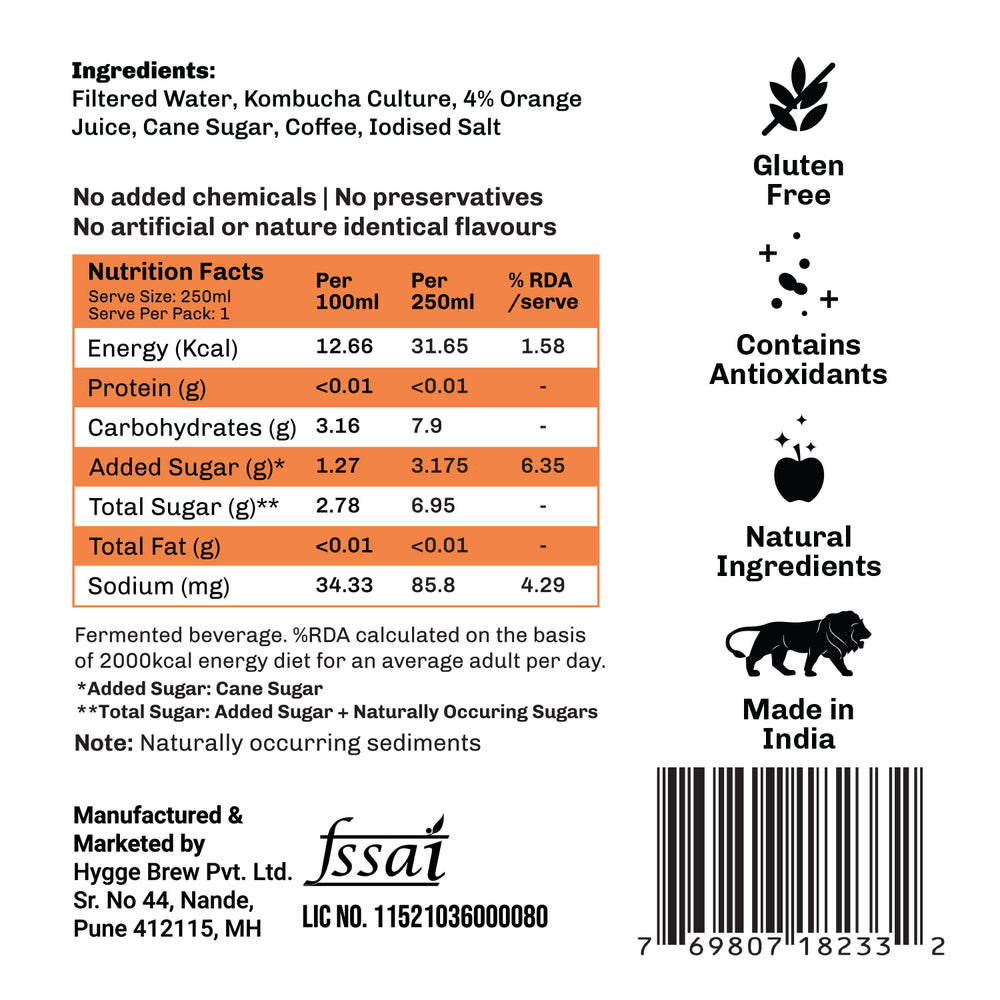 
                  
                    Umami Brew Sparkling Kombucha - Coffee Orange Pack of 6 (6X250ml)
                  
                