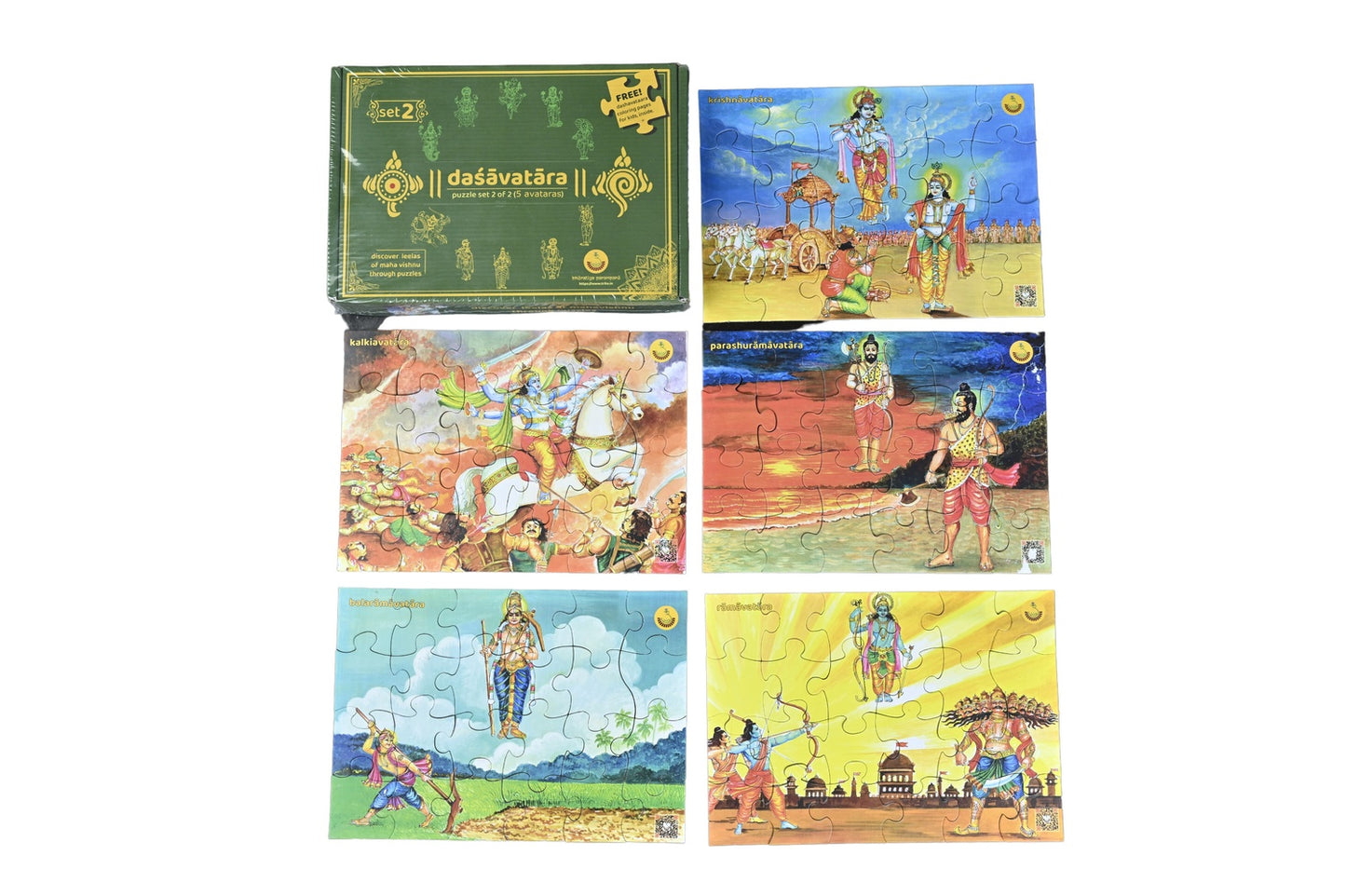 
                  
                    Roll the dice Dashavatara Jigsaw Puzzle Set 1 & 2 | 240-Piece Puzzle of The 10 Avatars of Maha Vishnu | Educational & Cultural Puzzle for Kids & Adults | Learn Indian Mythology Through Puzzles
                  
                