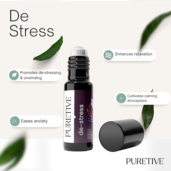 
                  
                    PURETIVE | De-Stress Plant Therapy Roll On | Stress Relief Roll on | 100% Therapeutic Essential Oil Roll On (10ML) | Instant Relief from Stress, Anxiety, Calms the mind | Aromatherapy
                  
                
