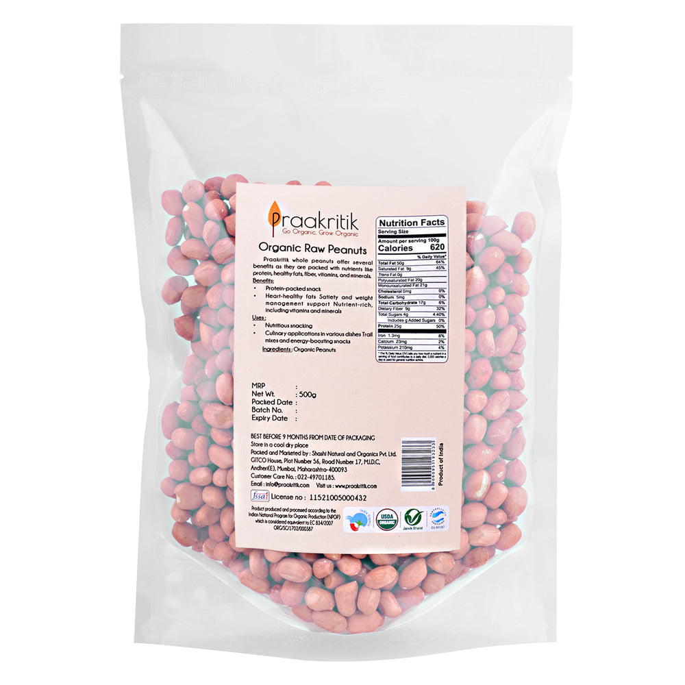 
                  
                    Praakritik Raw Peanuts (Moongfali) Organic-500g
                  
                