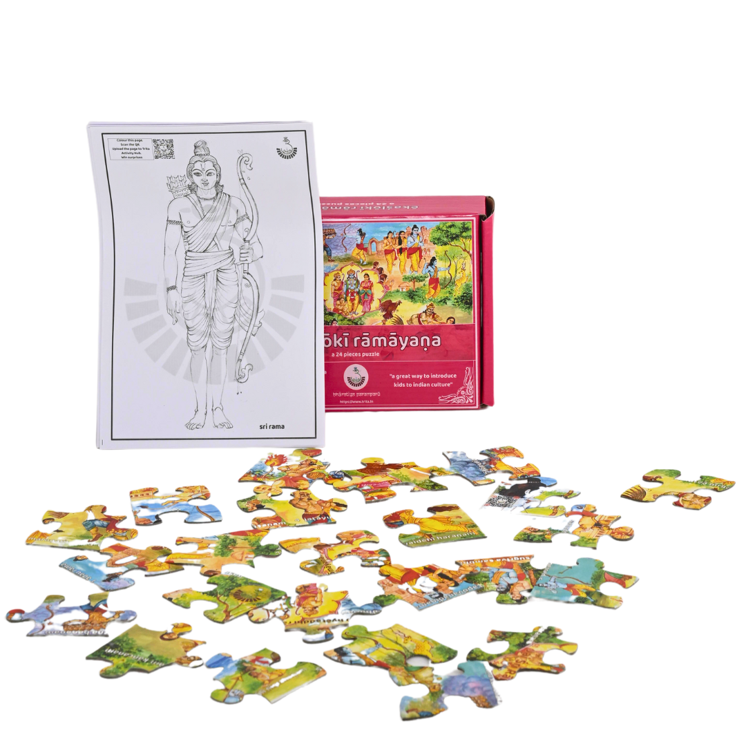 
                  
                    Roll the dice Ekashloki Ramayana Jigsaw Puzzle | 24-Piece Single Shloka Ramayan for Kids & Adults | Educational Toy with Indian Cultural Heritage Gift Set
                  
                