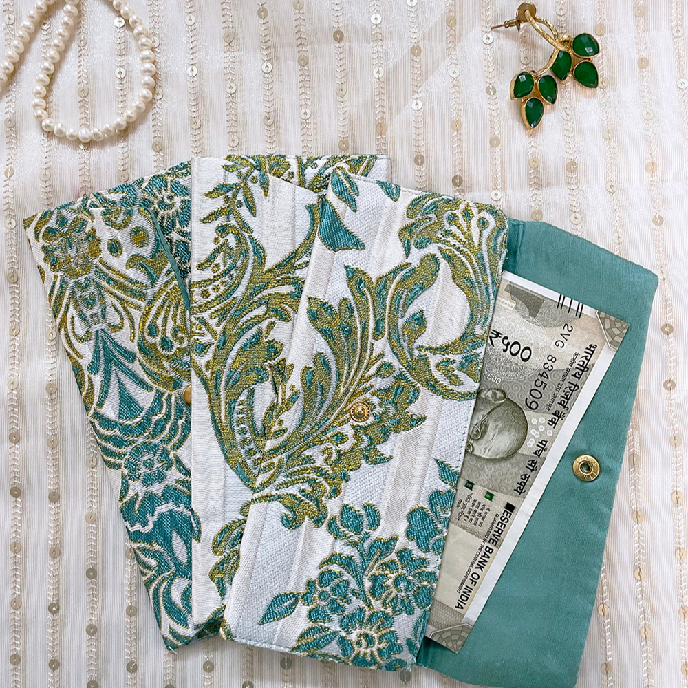 
                  
                    Grand White with Blue Printed Money Envelope Set Of 3
                  
                