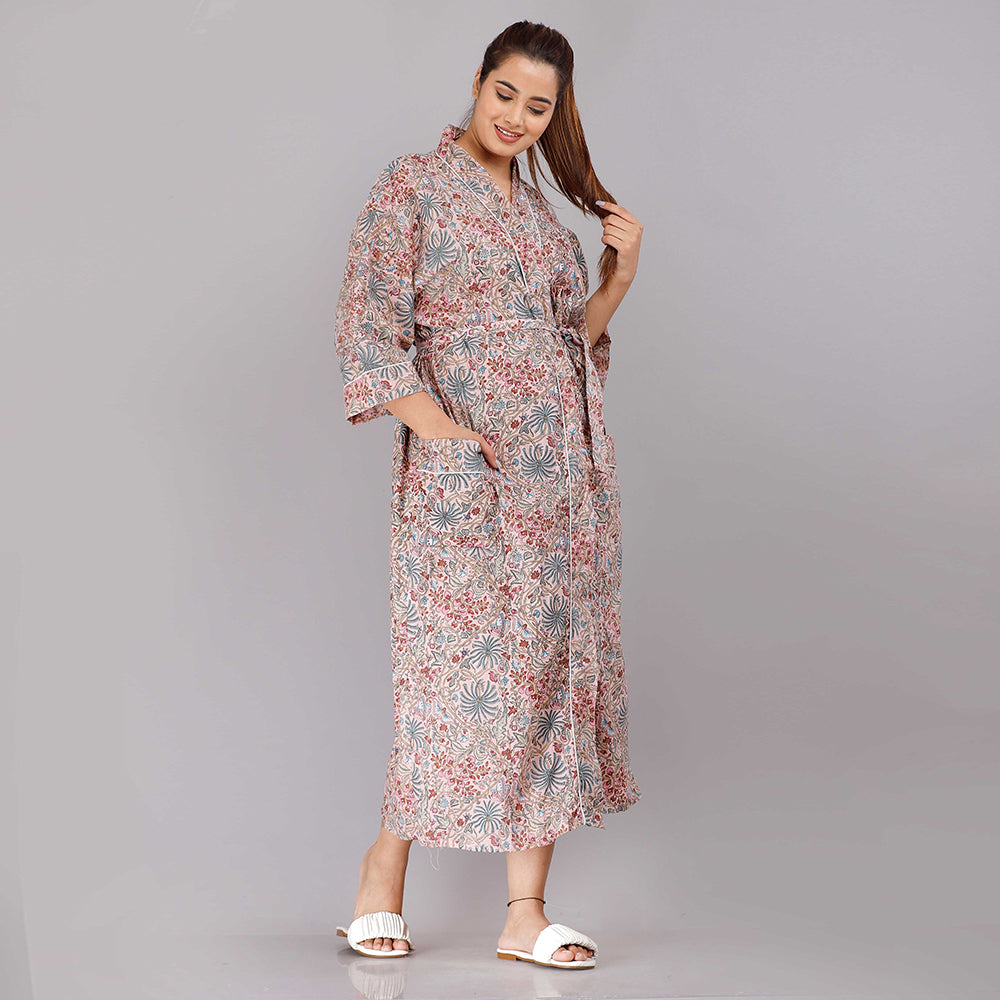 
                  
                    Floral Pattern Kimono Robe Long Bathrobe For Women (Multi)
                  
                
