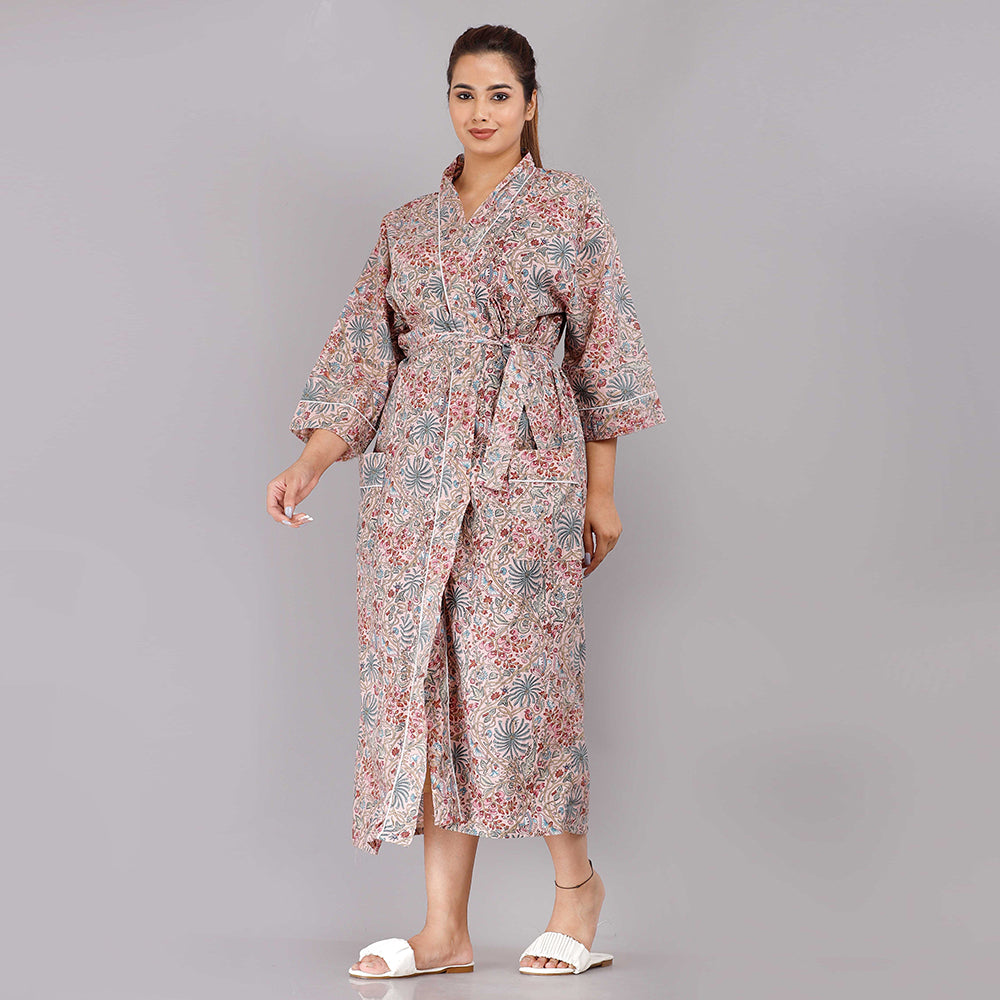 
                  
                    Floral Pattern Kimono Robe Long Bathrobe For Women (Multi)
                  
                