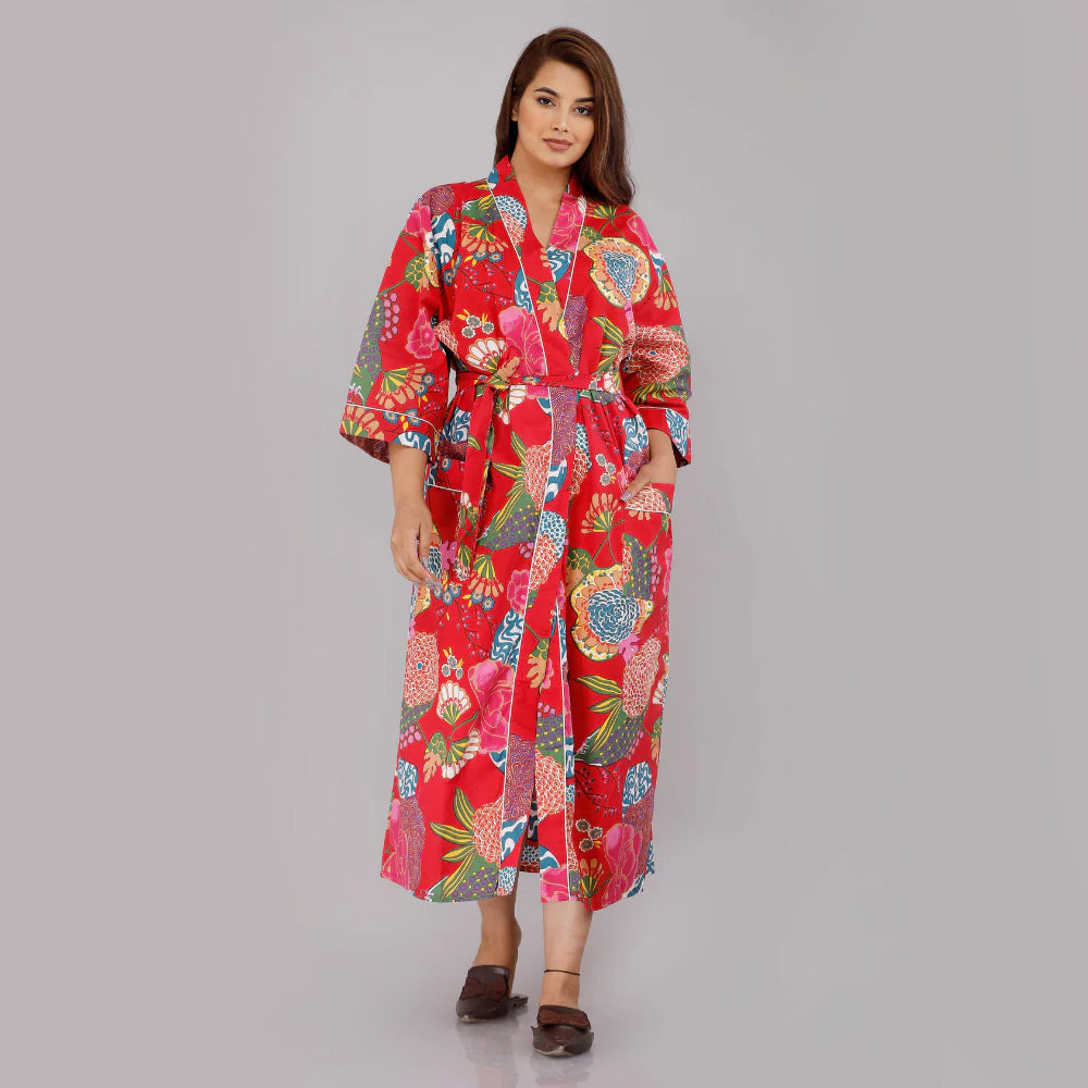 Buy KIM+ONO Women's Satin Kimono Robe Long - Floral, Chrysanthemum & Crane  - Peacock, One Size Online at Low Prices in India - Amazon.in