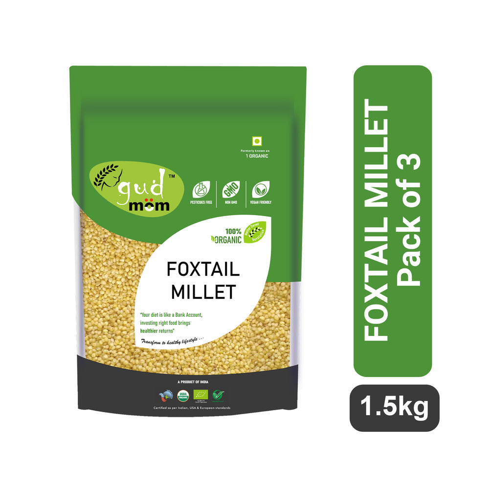 Gudmom Organic Foxtail Millet 500 g ( Pack Of 3 )