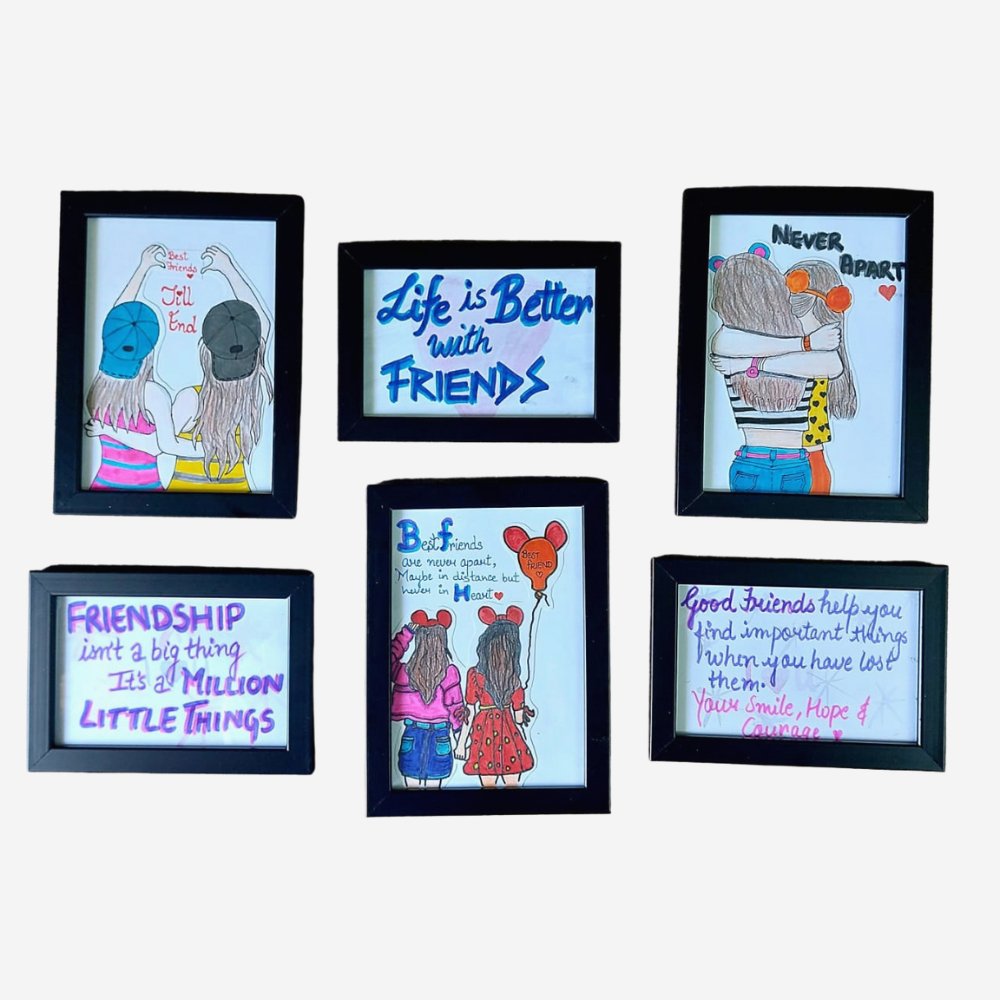 
                  
                    "Friends Forever" Photo Frame Combo (Set of 6) - Kreate- Photo Frame
                  
                