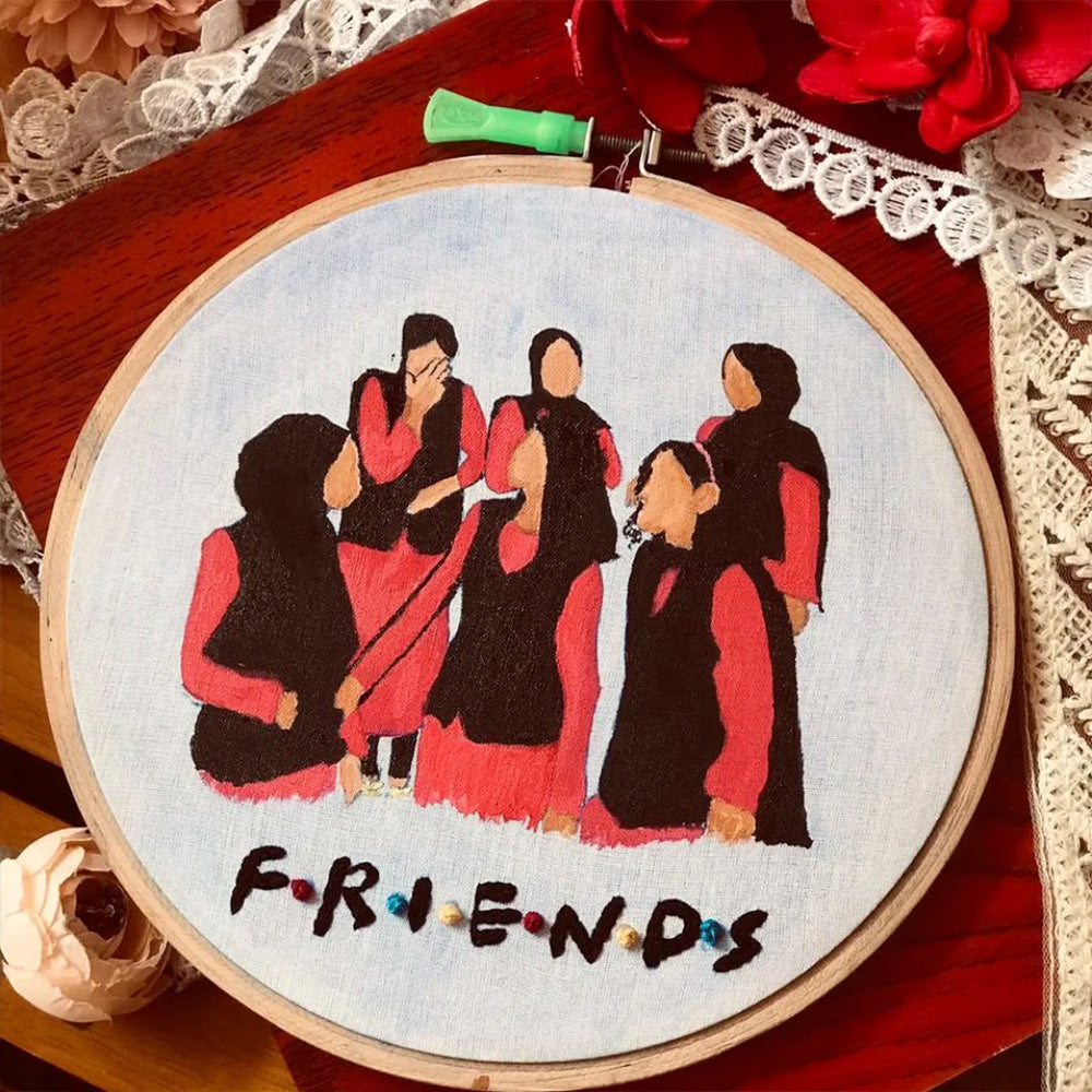 Friendship Embroidery Hoop Art