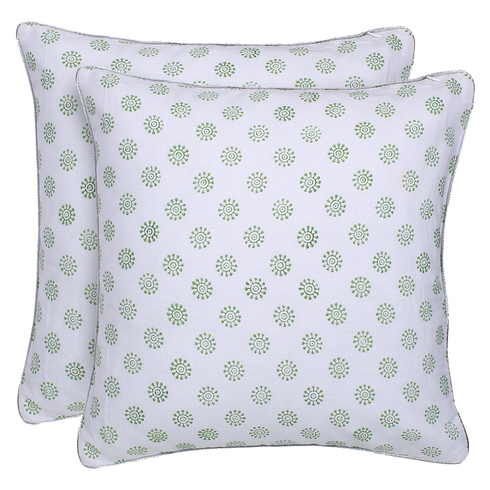 
                  
                    Green Pink Block printed Reversible Cushion Cover (Set of 2pcs)
                  
                