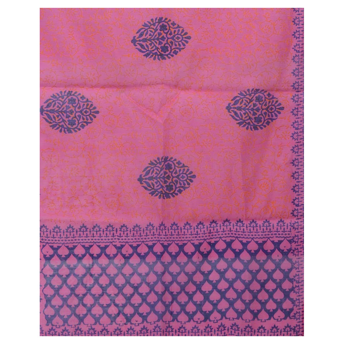 
                  
                    Pink Block Printed Cotton Silk Stole
                  
                