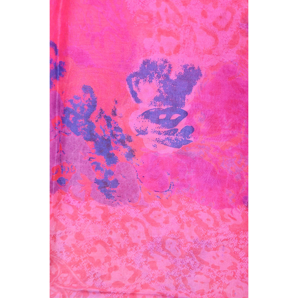 
                  
                    Pink Silk Chanderi Abstract Print Stole
                  
                