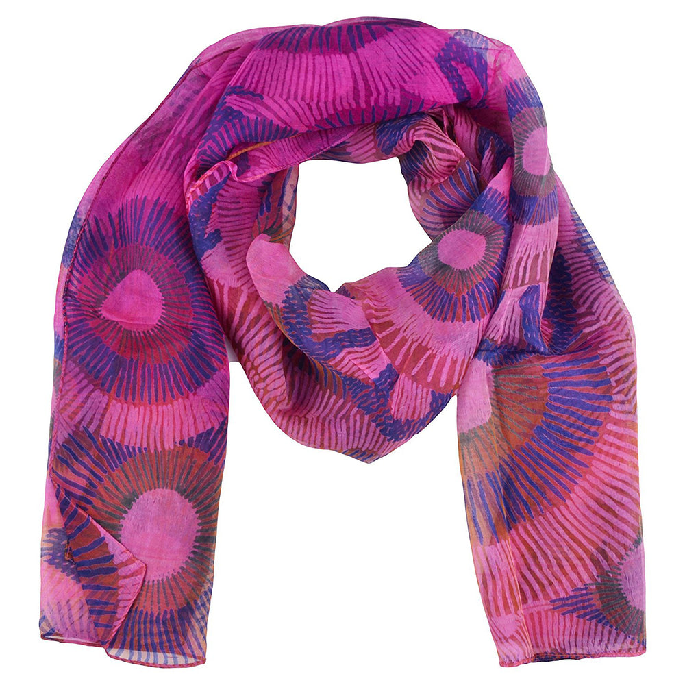 Pink Silk Print Stole