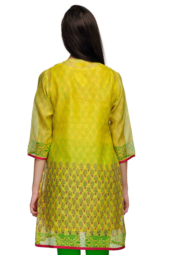 
                  
                    Yellow Block Print Cotton Silk Tunic
                  
                