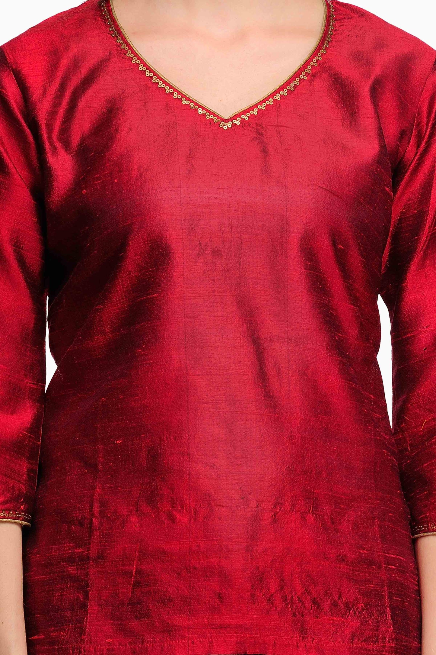 
                  
                    Maroon Raw Silk Tunic
                  
                