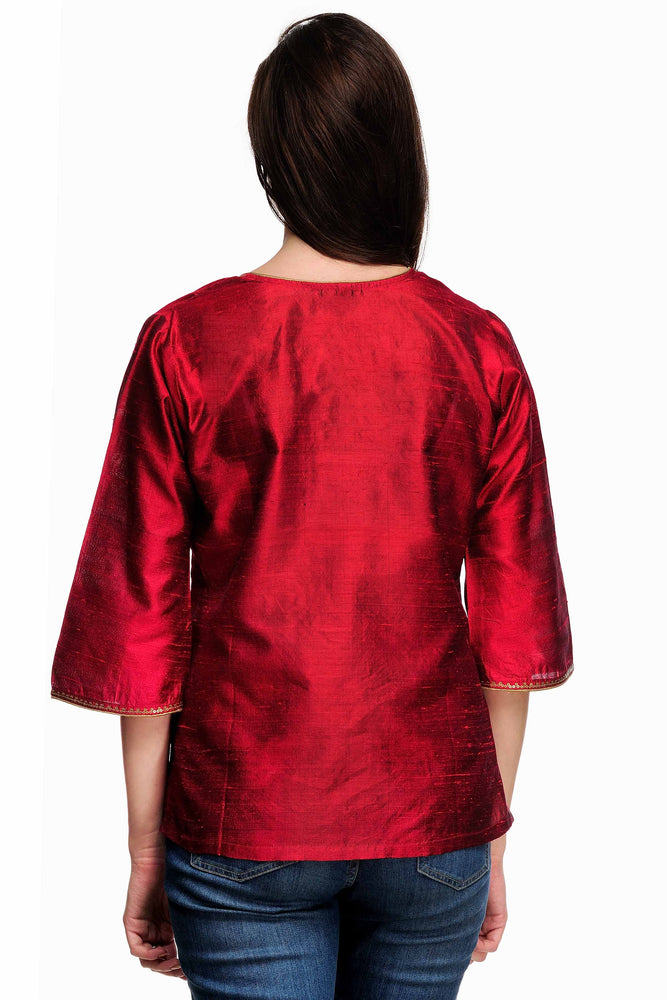 
                  
                    Maroon Raw Silk Tunic
                  
                
