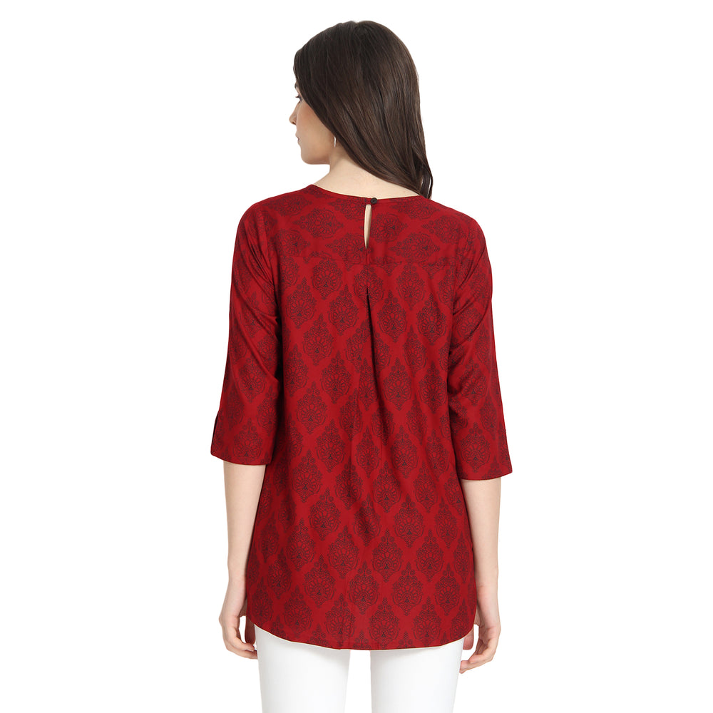 
                  
                    Maroon Block Print Tunic
                  
                