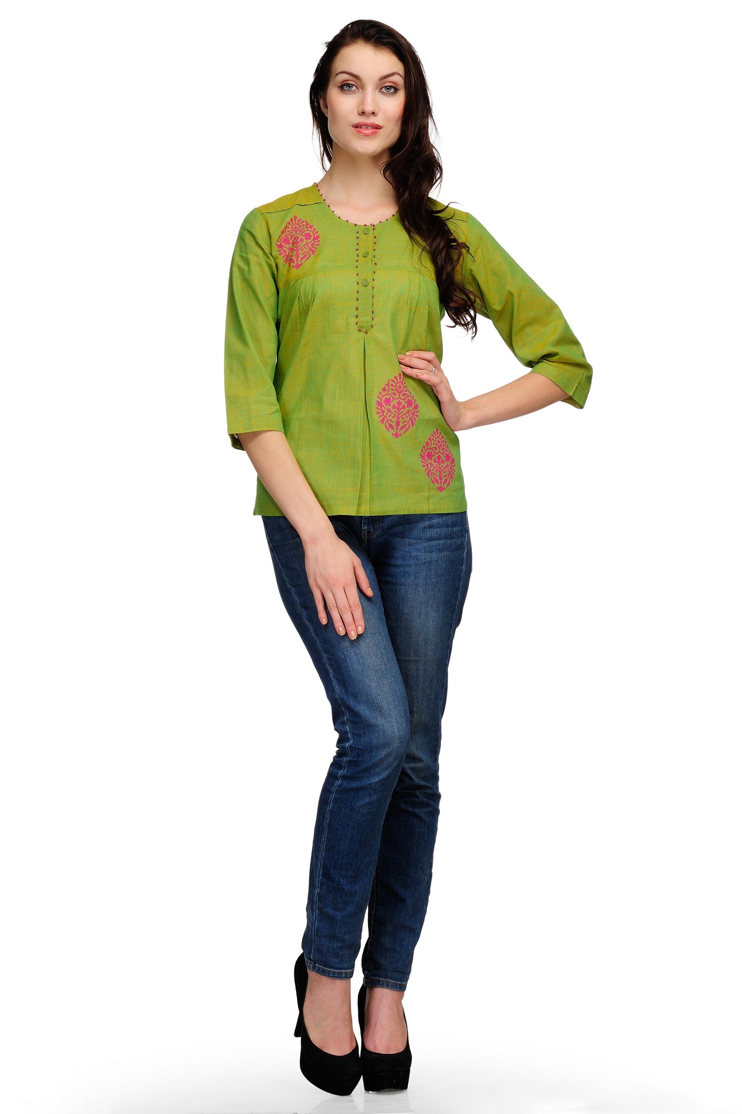 
                  
                    Green Cotton Block Print Tunic
                  
                