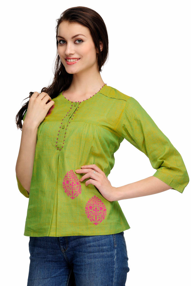 
                  
                    Green Cotton Block Print Tunic
                  
                