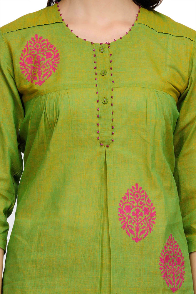 
                  
                    Green Cotton Block Print Tunic
                  
                