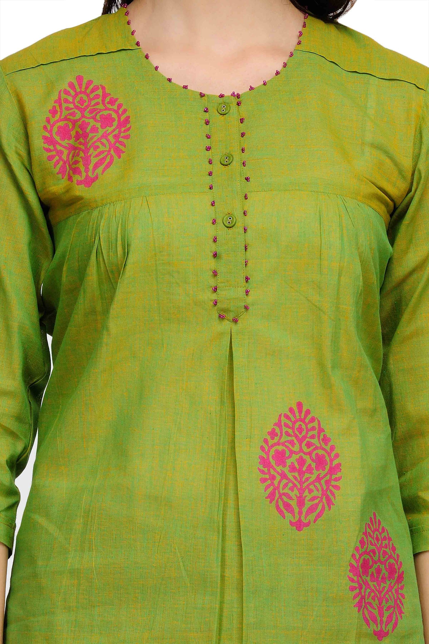 
                  
                    Green Cotton Block Print Tunic
                  
                