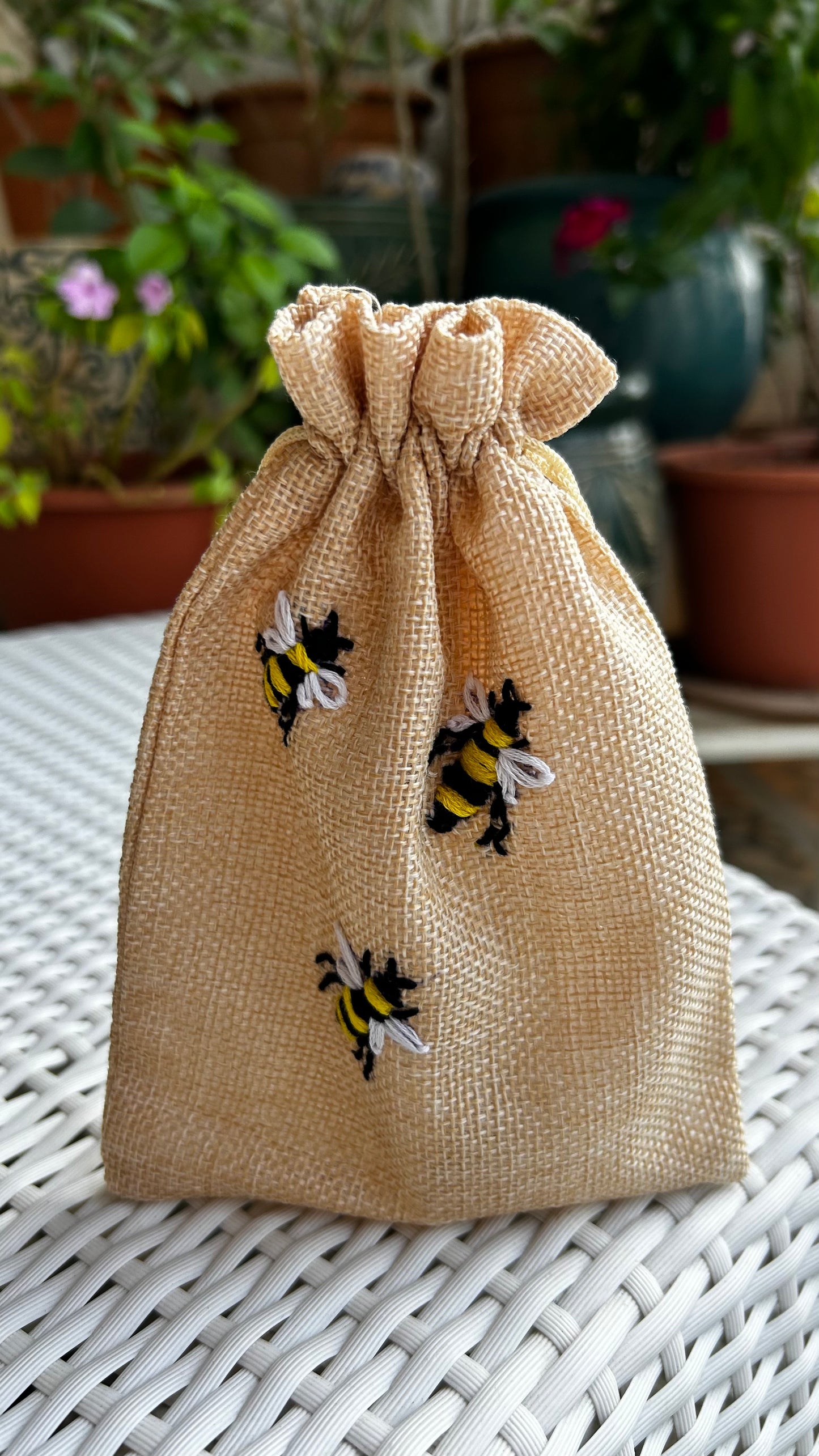 
                  
                    Small Embroidered Customizable Jute Gift Bags for Gifts, Bridesmaids, Weddings, Makeup, Diwali, Christmas, Favours, Travel
                  
                