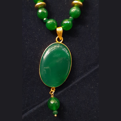 Lucas Lameth Dyed Turquoise Green Agate Necklace - Ruby Lane