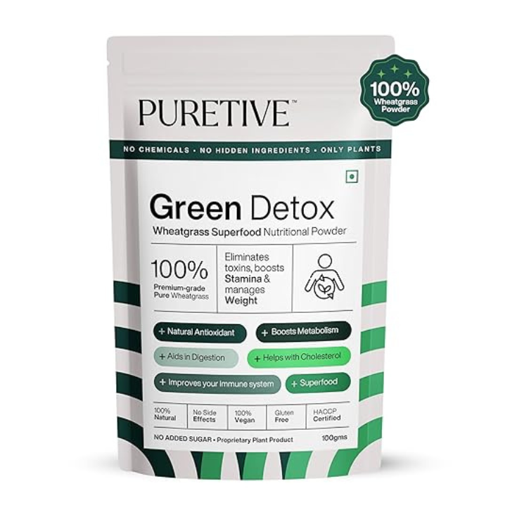 
                  
                    Puretive | Wheatgrass Powder Natural source of Nutrients, Combats acidity, balance pH, Improve digestion & immunity | Promotes Detox | 100gms
                  
                