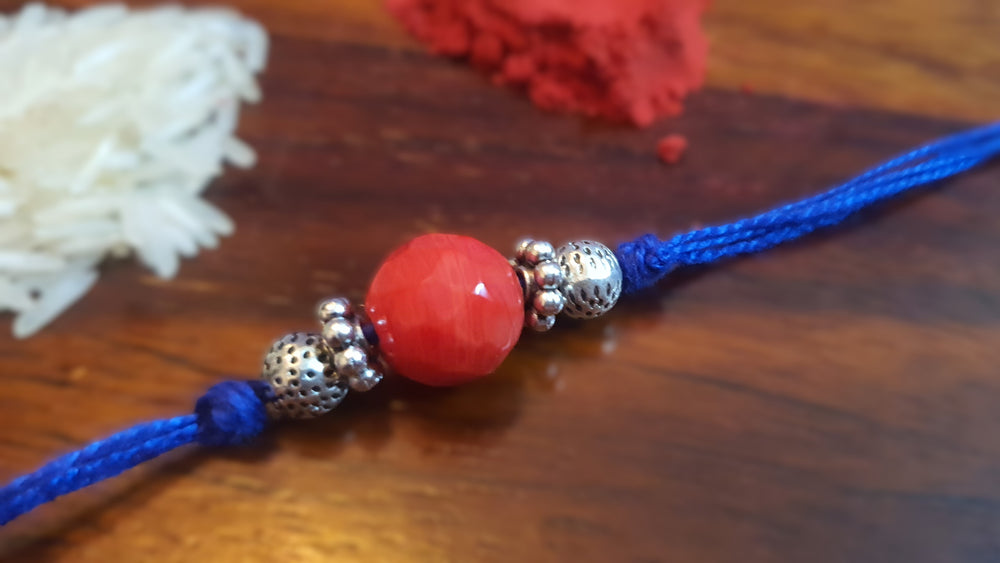 Handmade Thread German silver Rakhi