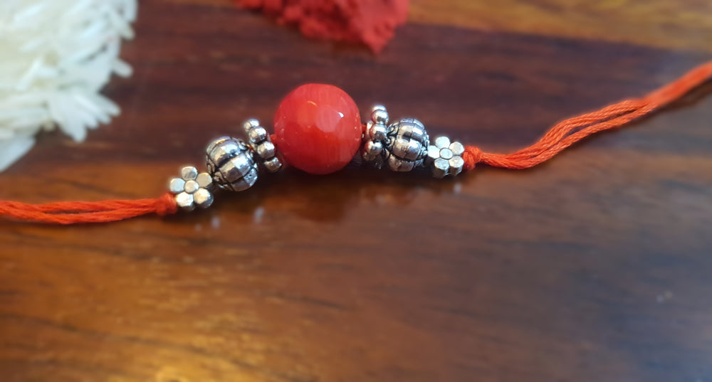 Handmade Thread German silver Rakhi