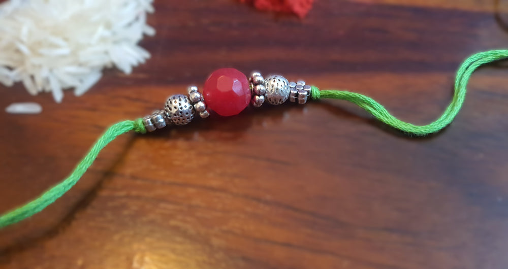 Handmade Thread German silver Rakhi