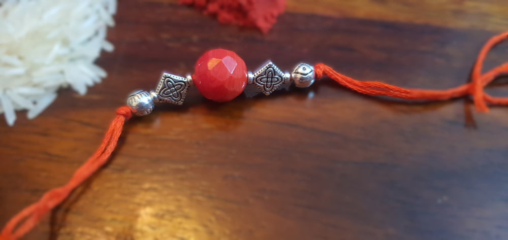 Handmade Thread German silver Rakhi