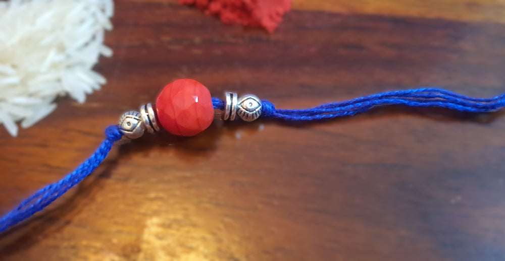 Handmade Thread German silver Rakhi