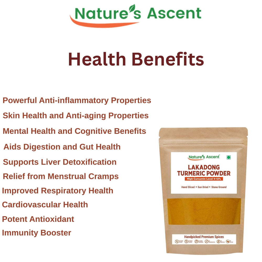 
                  
                    Nature’s Ascent Pure Lakadong Turmeric Powder - High Curcumin (9-12%) | Organically Grown | Strong Aroma & Bright Color | Sourced from Meghalaya  (250gm)
                  
                