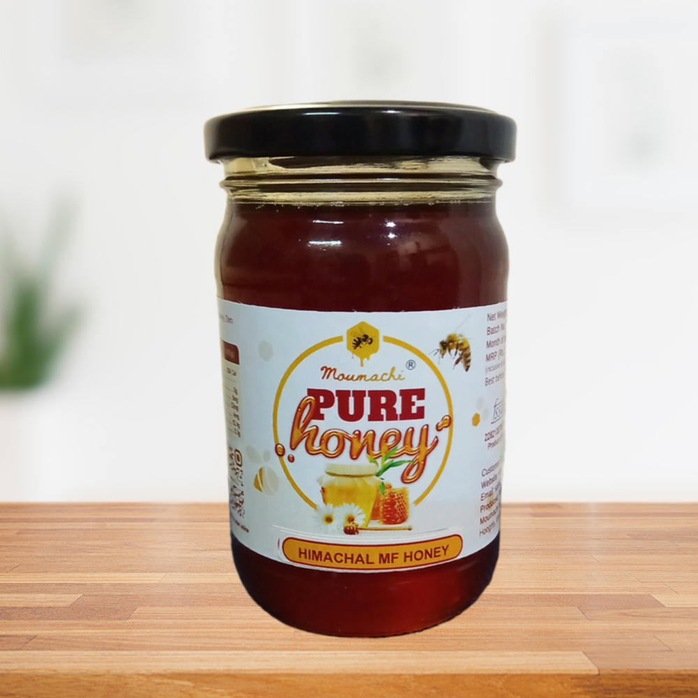 Moumachi Himachal Multiflora Pure Raw Organic Honey 700g (Pet jar)