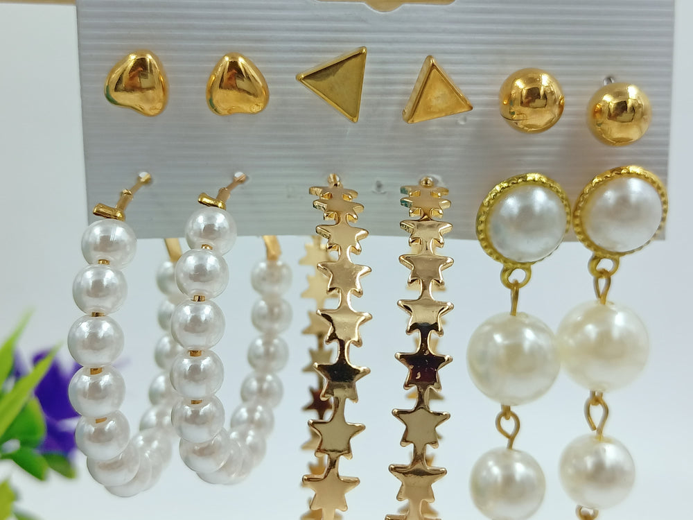 Elegant Pearl Drop Earrings with Oval Gold Frame