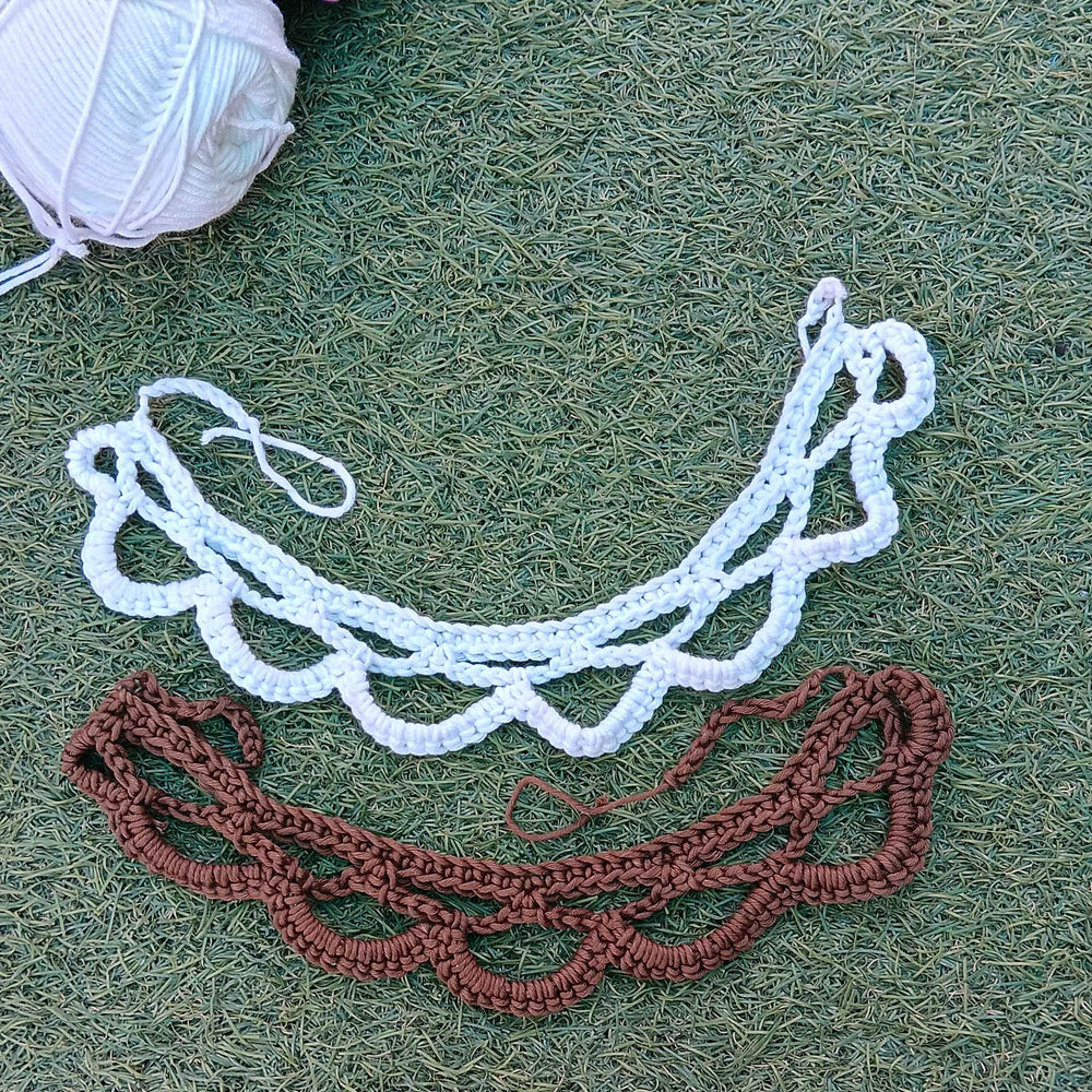 
                  
                    Crescent Moon Crochet Choker Necklace | Teen Gift, Vintage-Inspired Handmade Choker, Knit Women Necklace, Wedding Necklace, Crochet Jewelry
                  
                