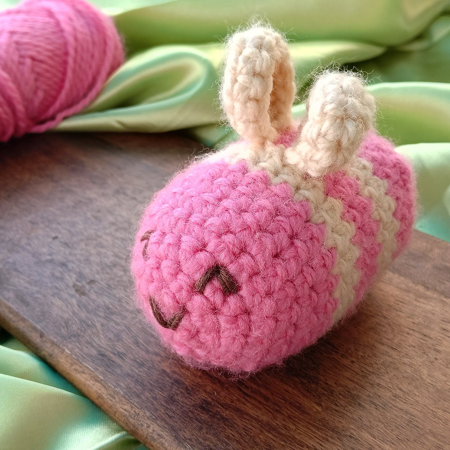 
                  
                    Pink Bee Plushie – Crochet Bee Soft Toy | Amigurumi Bee Gift for Kids, Kawaii Pink Bee Decor, Cute Handmade Toy
                  
                