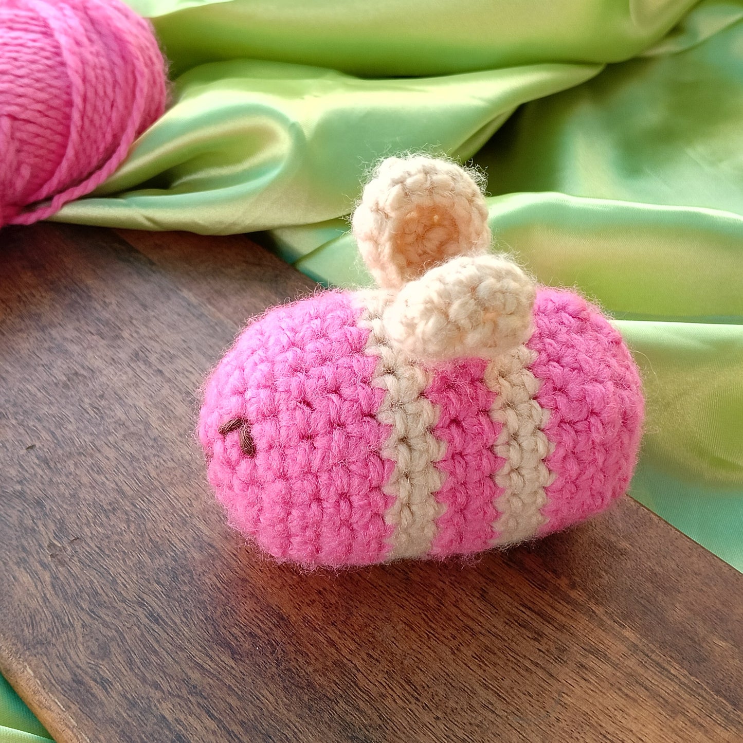 
                  
                    Pink Bee Plushie – Crochet Bee Soft Toy | Amigurumi Bee Gift for Kids, Kawaii Pink Bee Decor, Cute Handmade Toy
                  
                