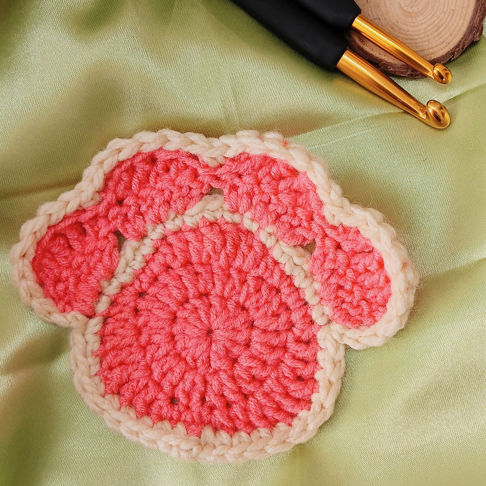 Crochet Kitty Paw Coasters – Set of 4 | Handmade Cat Lover Gift, Cute Pet Home Decor,| Soft Cotton Yarn Coaster Set