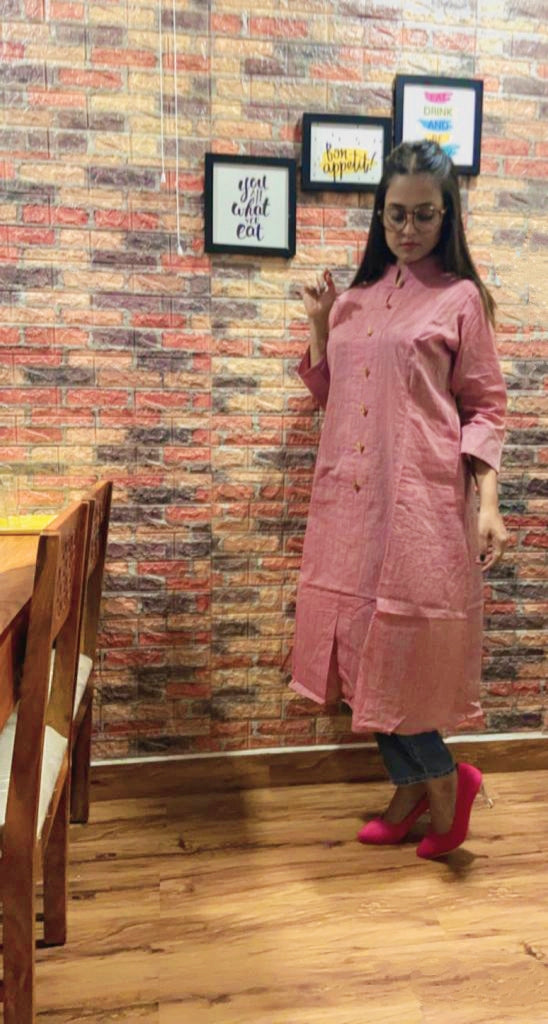 MANDARIN VIBES ll – Handmade Indo Western Flared Cotton Casual ,Summer Dress & Party Wear for celebrating Occasion with family and Friends