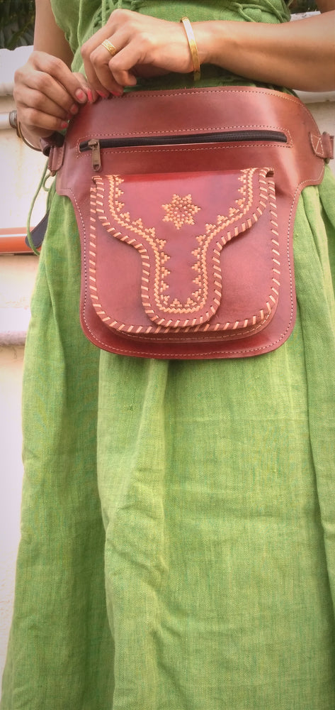 
                  
                    SAVILE -Handcrafted BOHEMIAN Style CRUELTY Free Leather Saddle Bag
                  
                