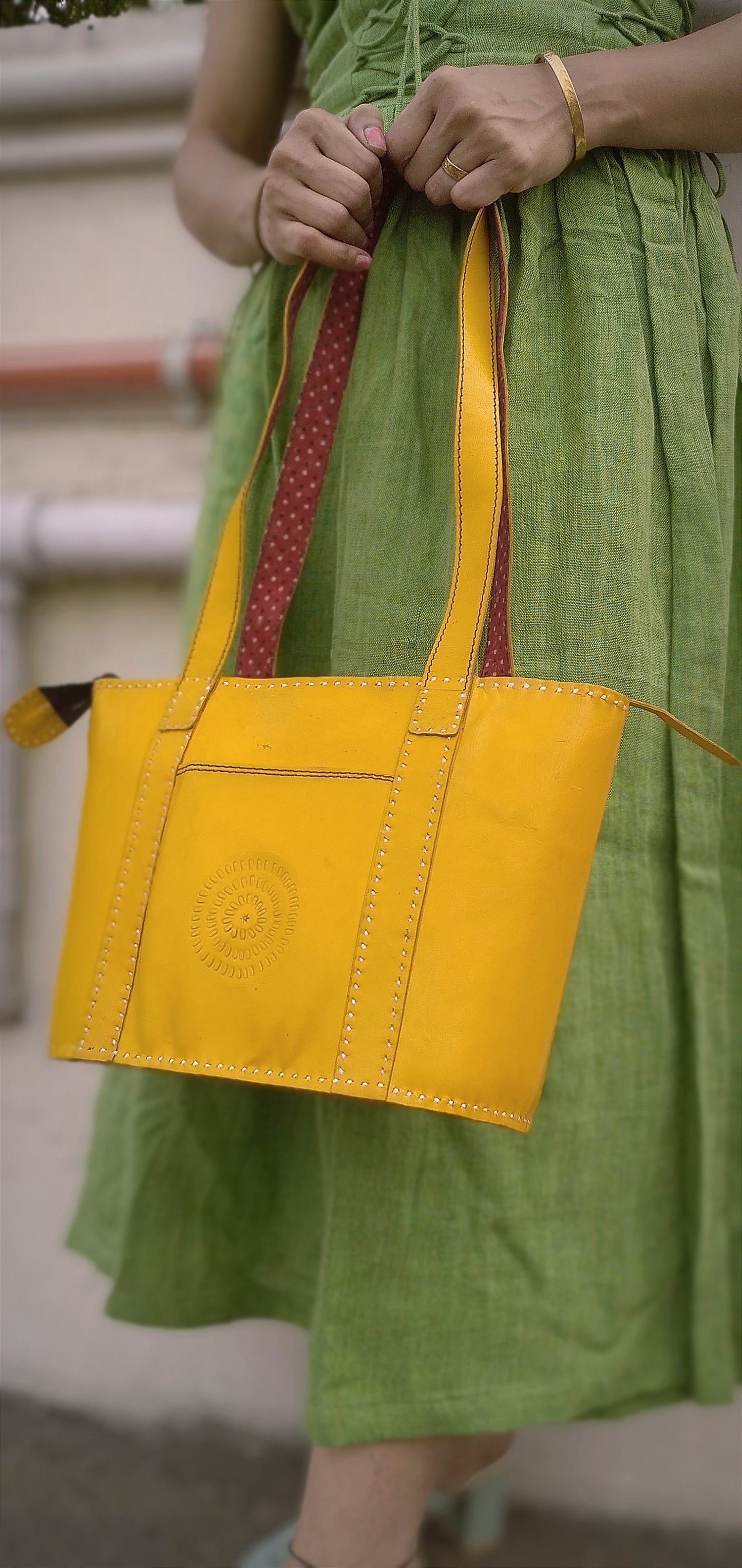 
                  
                    SAPPHIRE - Handcrafted Cruelty Free Premium Leather Yellow Designer Hand Bag
                  
                