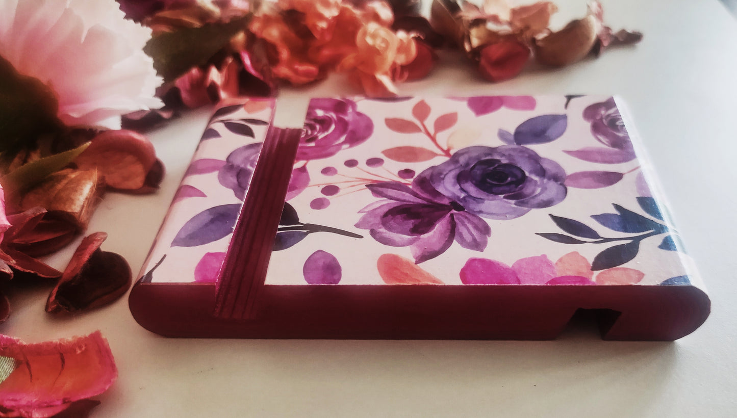 
                  
                    WOODEN PHONE STAND-PURPLE FLOWER DESIGN
                  
                