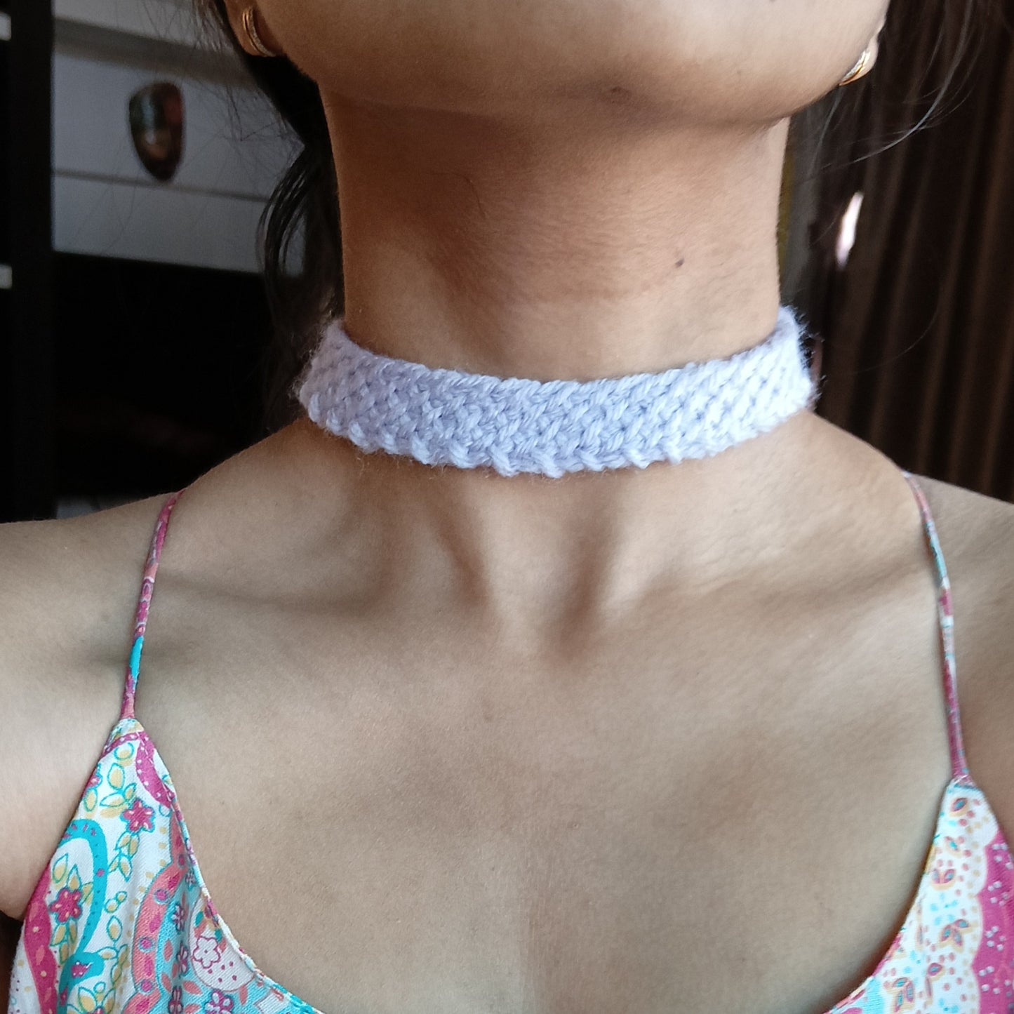
                  
                    Everyday Loop Minimalist Crochet Choker Necklace | Handmade Lace Collar, Bohemian Necklace, Thin Minimalist Choker for Women and Girls
                  
                